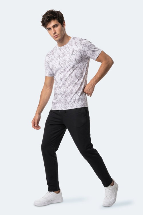 Slazenger HADY I 2 Lİ SET Erkek Koyu Gri - Beyaz Tişört