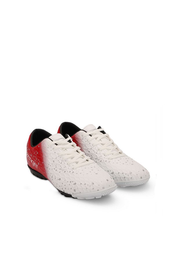 Slazenger HANIA HS Futbol Erkek Çocuk Halı Saha Ayakkabı Beyaz / Kırmızı