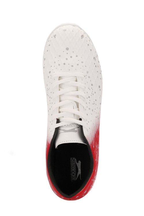 Slazenger HANIA HS Futbol Erkek Çocuk Halı Saha Ayakkabı Beyaz / Kırmızı