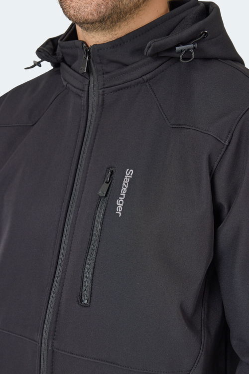 Slazenger HARMONIC Erkek Kapüşonlu Fermuarlı Siyah Yelek