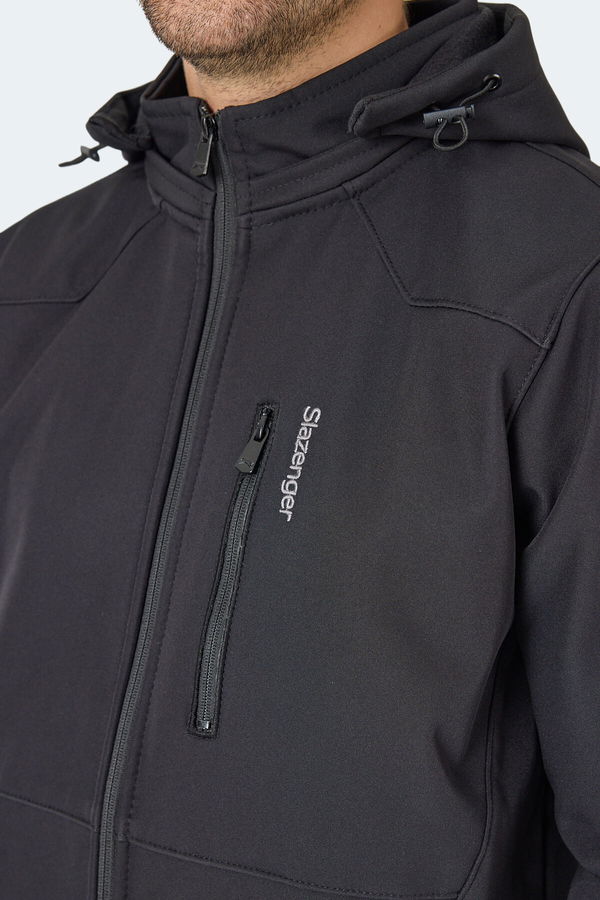 Slazenger HARMONIC Erkek Kapüşonlu Fermuarlı Siyah Yelek