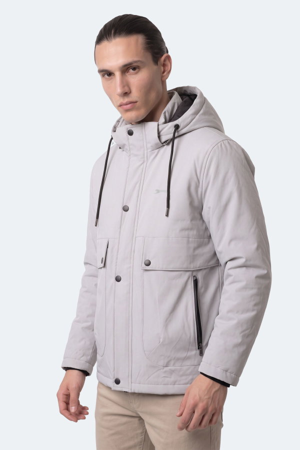 Slazenger HARTA Erkek Su İtici Taş Gri Mont & Kaban