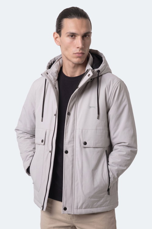 Slazenger HARTA Erkek Su İtici Taş Gri Mont & Kaban