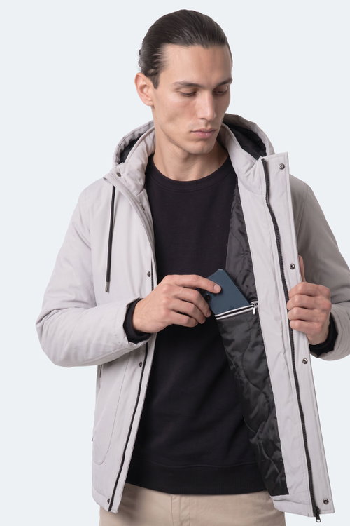 Slazenger HARTA Erkek Su İtici Taş Gri Mont & Kaban