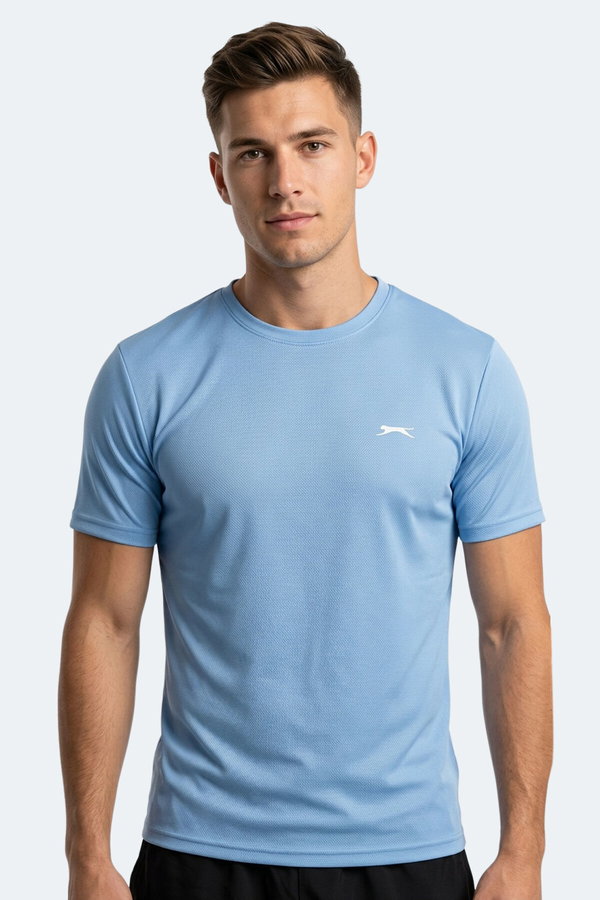Slazenger HAUNTED I Erkek Saks Mavi Tişört