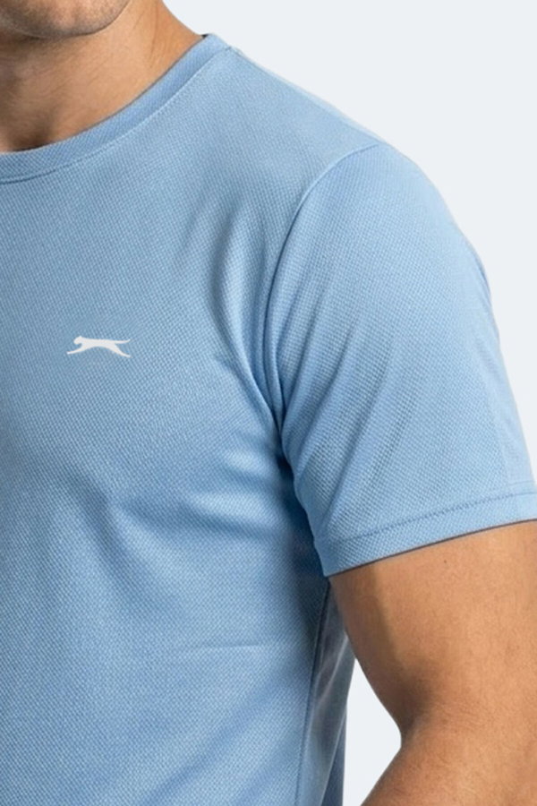 Slazenger HAUNTED I Erkek Saks Mavi Tişört