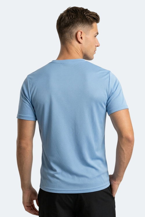 Slazenger HAUNTED I Erkek Saks Mavi Tişört