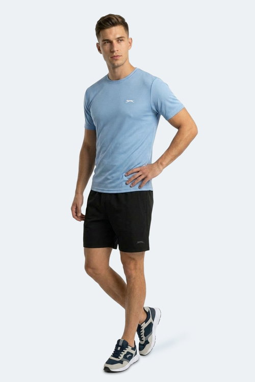 Slazenger HAUNTED I Erkek Saks Mavi Tişört