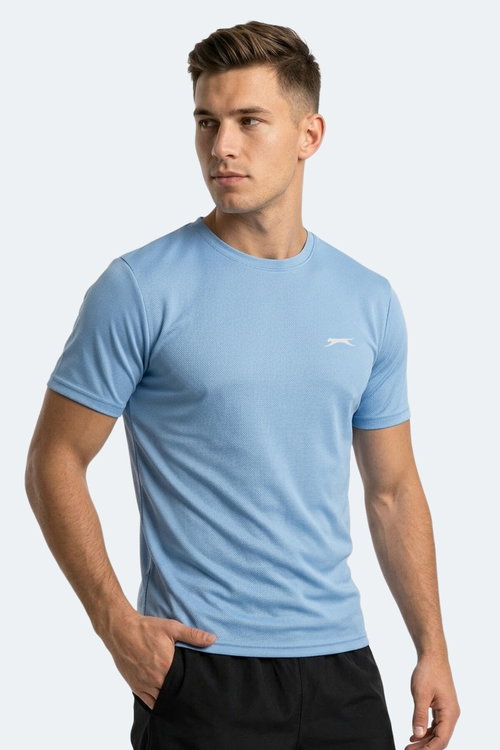 Slazenger HAUNTED I Erkek Saks Mavi Tişört