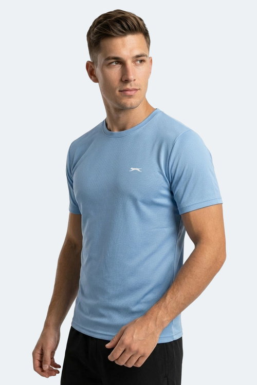 Slazenger HAUNTED I Erkek Saks Mavi Tişört