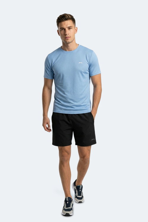 Slazenger HAUNTED I Erkek Saks Mavi Tişört