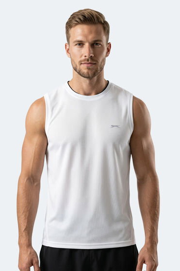 Slazenger HAZZAR I Erkek Kolsuz Beyaz Tişört