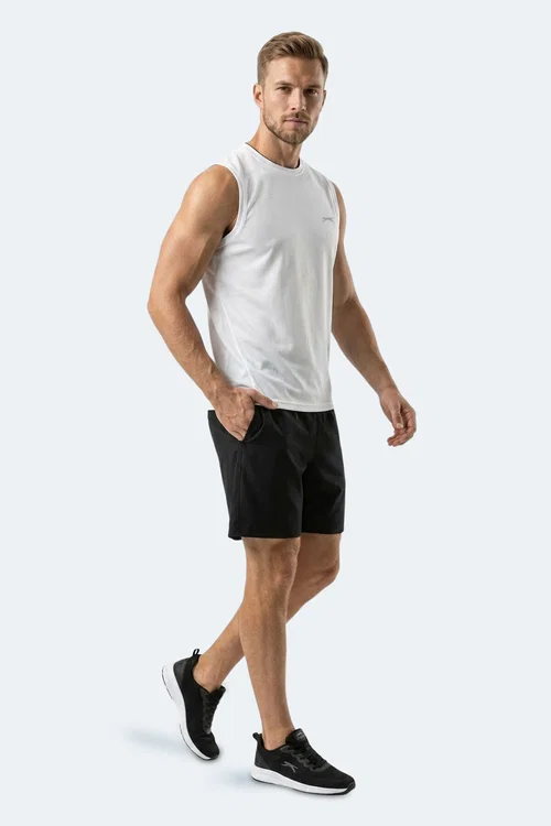 Slazenger HAZZAR I Erkek Kolsuz Beyaz Tişört