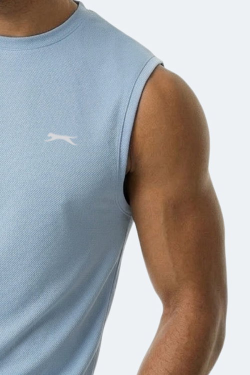Slazenger HAZZAR I Erkek Kolsuz Açık Mavi Tişört
