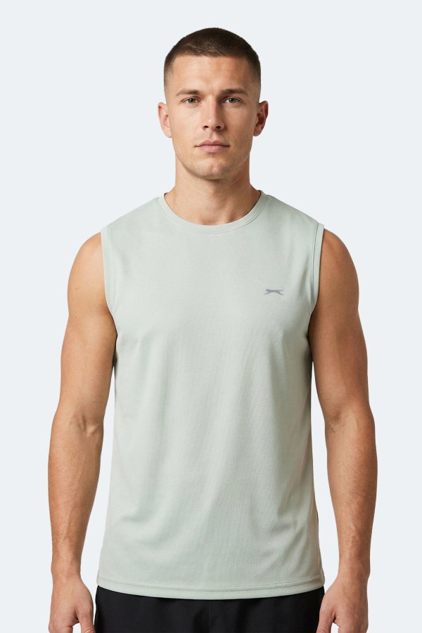 Slazenger HAZZAR I Erkek Kolsuz Açık Yeşil Tişört