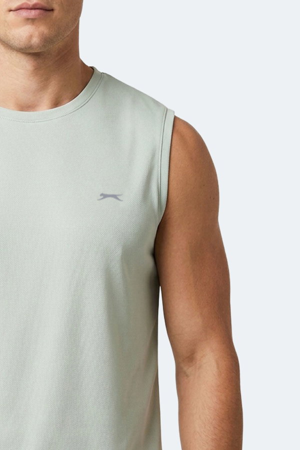 Slazenger HAZZAR I Erkek Kolsuz Açık Yeşil Tişört