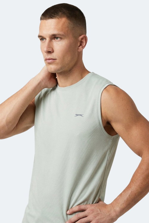 Slazenger HAZZAR I Erkek Kolsuz Açık Yeşil Tişört