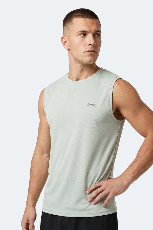 Slazenger HAZZAR I Erkek Kolsuz Açık Yeşil Tişört