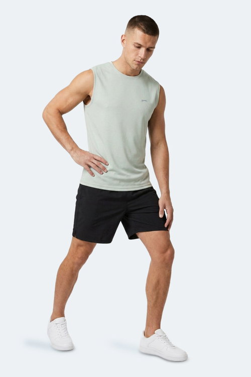 Slazenger HAZZAR I Erkek Kolsuz Açık Yeşil Tişört