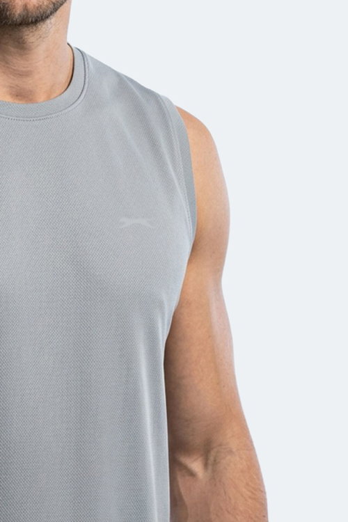 Slazenger HAZZAR I Erkek Kolsuz Gümüş Tişört