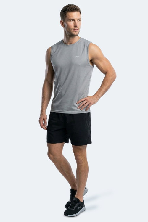 Slazenger HAZZAR I Erkek Kolsuz Gümüş Tişört