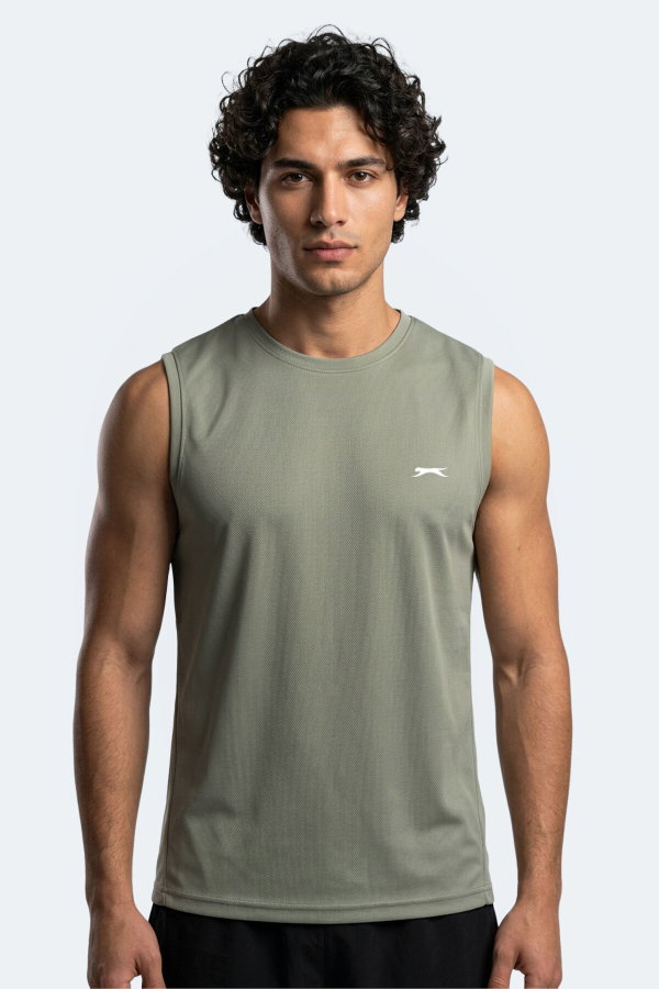 Slazenger HAZZAR I Erkek Kolsuz Haki Tişört