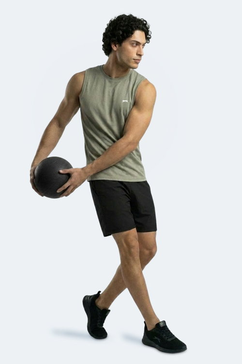 Slazenger HAZZAR I Erkek Kolsuz Haki Tişört