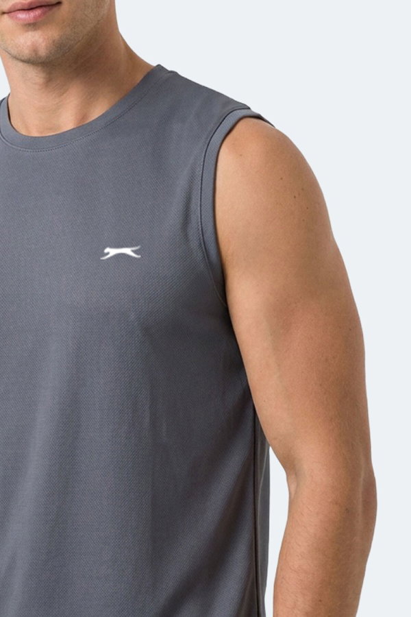 Slazenger HAZZAR I Erkek Kolsuz Koyu Gri Tişört