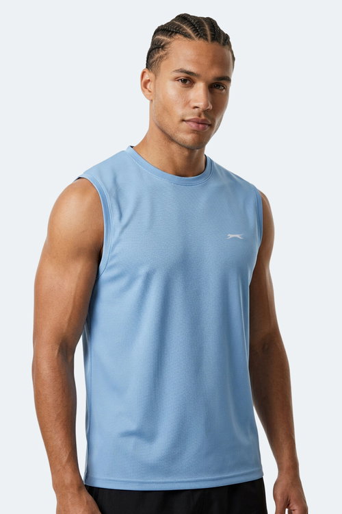 Slazenger HAZZAR I Erkek Kolsuz Mavi Tişört