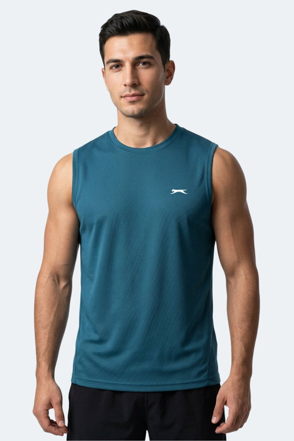 Slazenger HAZZAR I Erkek Kolsuz Petrol Tişört