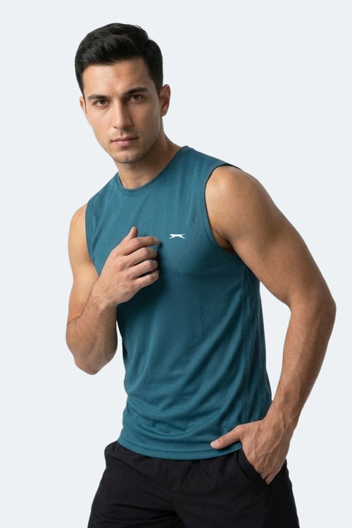 Slazenger HAZZAR I Erkek Kolsuz Petrol Tişört