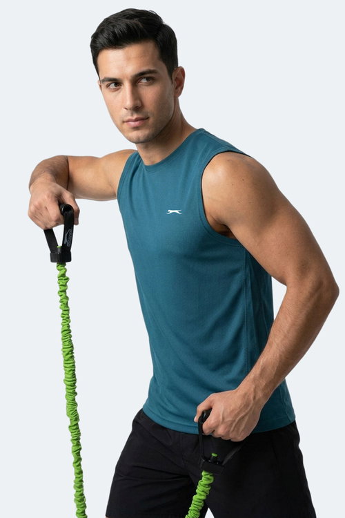 Slazenger HAZZAR I Erkek Kolsuz Petrol Tişört
