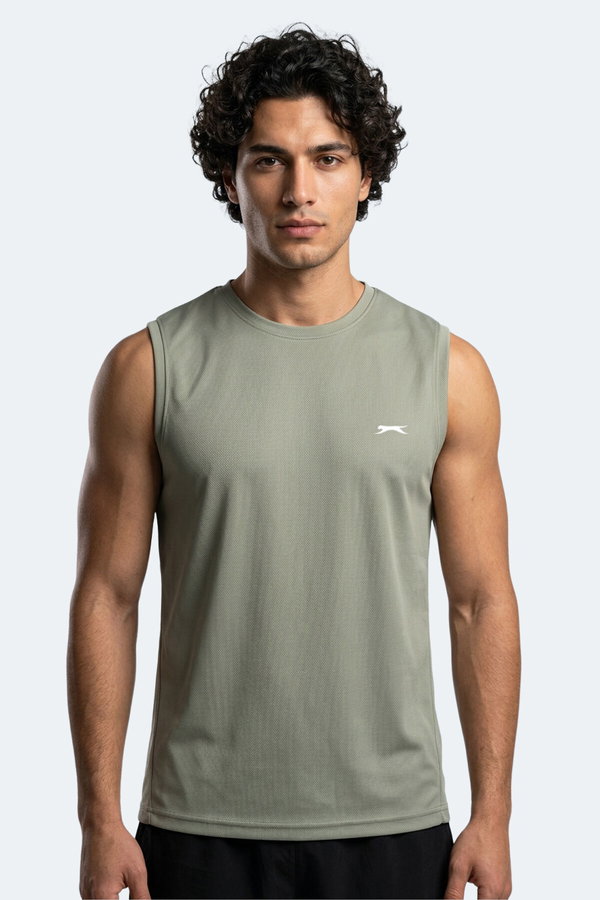 Slazenger HAZZAR I Erkek Kolsuz Zeytin Yeşil Tişört