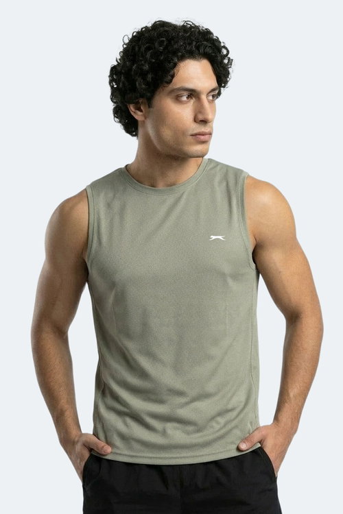 Slazenger HAZZAR I Erkek Kolsuz Zeytin Yeşil Tişört