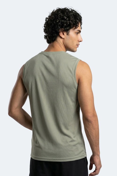 Slazenger HAZZAR I Erkek Kolsuz Zeytin Yeşil Tişört