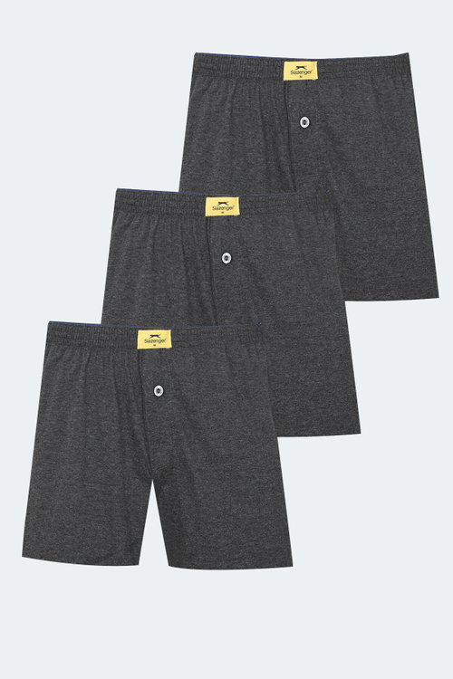 Slazenger HE 3 lü Set Erkek Antrasit Boxer