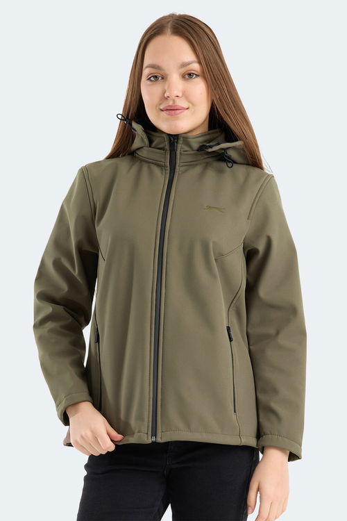 Slazenger HEAT CONTROL Kadın Çıkarılabilir Kapüşonlu Haki Mont & Kaban