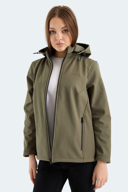 Slazenger HEAT CONTROL Kadın Çıkarılabilir Kapüşonlu Haki Mont & Kaban