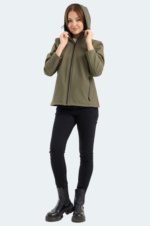 Slazenger HEAT CONTROL Kadın Çıkarılabilir Kapüşonlu Haki Mont & Kaban