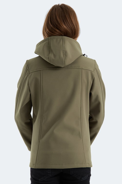 Slazenger HEAT CONTROL Kadın Çıkarılabilir Kapüşonlu Haki Mont & Kaban
