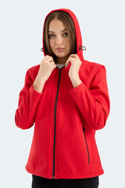 Slazenger HEAT CONTROL Kadın Çıkarılabilir Kapüşonlu Kırmızı Mont & Kaban