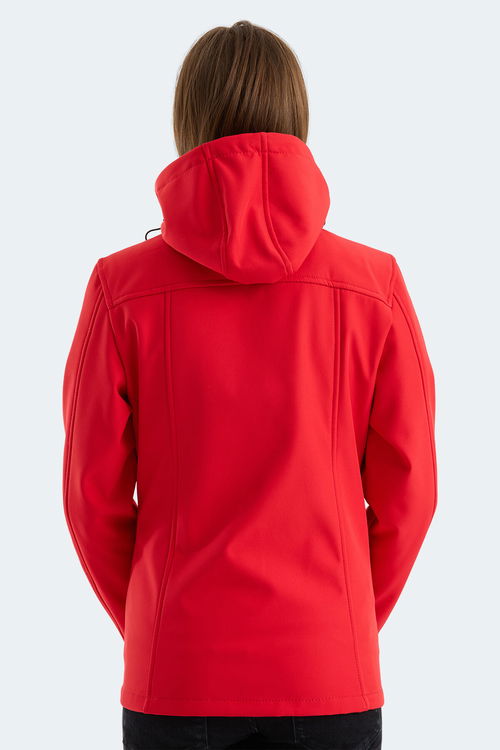 Slazenger HEAT CONTROL Kadın Çıkarılabilir Kapüşonlu Kırmızı Mont & Kaban