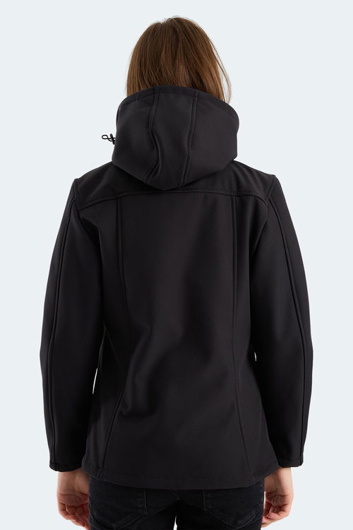 Slazenger HEAT CONTROL Kadın Çıkarılabilir Kapüşonlu Siyah Mont & Kaban