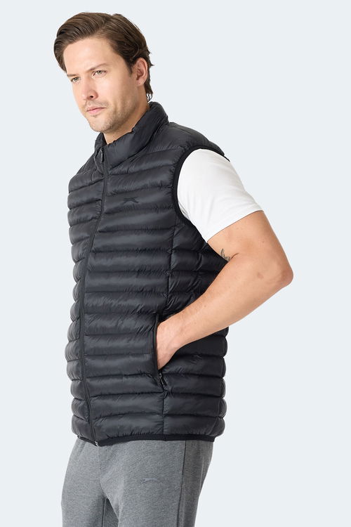 Slazenger HELIX Erkek Fermuar Cepli Siyah Mont & Kaban