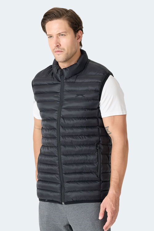 Slazenger HELIX Erkek Fermuar Cepli Siyah Mont & Kaban