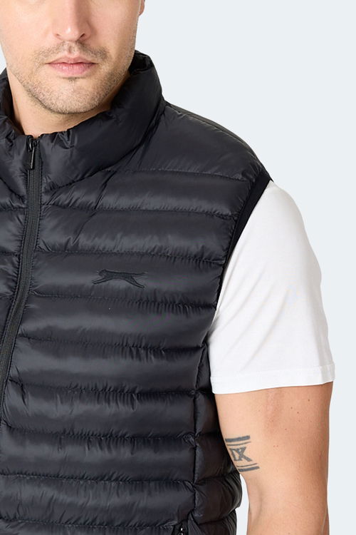 Slazenger HELIX Erkek Fermuar Cepli Siyah Yelek