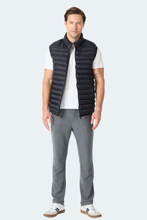 Slazenger HELIX Erkek Fermuar Cepli Siyah Yelek