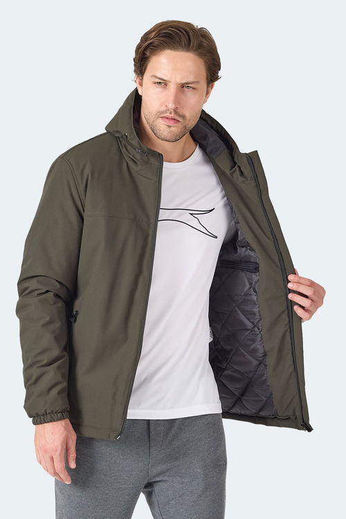 Slazenger HERNIS Erkek Kapüşonlu Fermuarlı Haki Yelek