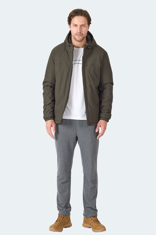 Slazenger HERNIS Erkek Kapüşonlu Fermuarlı Haki Yelek