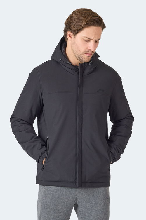 Slazenger HERNIS Erkek Kapüşonlu Fermuarlı Siyah Yelek